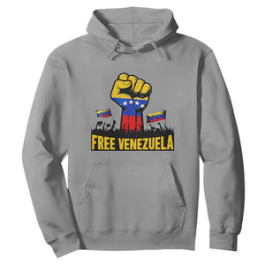 Free Venezuela Flag Hoodie Raised Fist Resistance for Liberation Supporters TS02 Sport Gray Print Your Wear