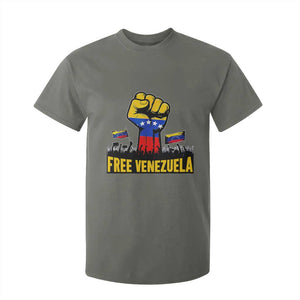 Free Venezuela Flag T Shirt For Kid Raised Fist Resistance for Liberation Supporters TS02 Military Green Print Your Wear