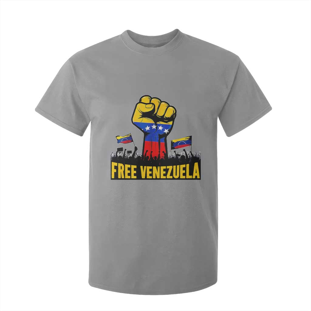 Free Venezuela Flag T Shirt For Kid Raised Fist Resistance for Liberation Supporters TS02 Sport Gray Print Your Wear