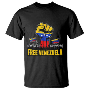 Free Venezuela Flag T Shirt Raised Fist Resistance for Liberation Supporters TS02 Black Print Your Wear
