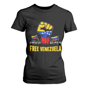 Free Venezuela Flag T Shirt For Women Raised Fist Resistance for Liberation Supporters TS02 Black Print Your Wear