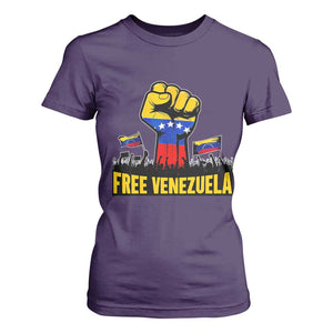Free Venezuela Flag T Shirt For Women Raised Fist Resistance for Liberation Supporters TS02 Purple Print Your Wear