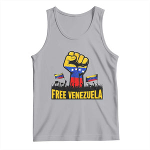 Free Venezuela Flag Tank Top Raised Fist Resistance for Liberation Supporters TS02 Athletic Heather Print Your Wear