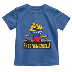 Free Venezuela Flag Toddler T Shirt Raised Fist Resistance for Liberation Supporters TS02 Royal Blue Print Your Wear