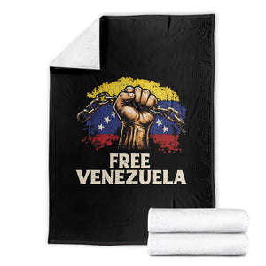 Free Venezuela Flag Chain Breaker Throw Blanket Powerful Liberation for Liberation Supporters TS02 Black Print Your Wear