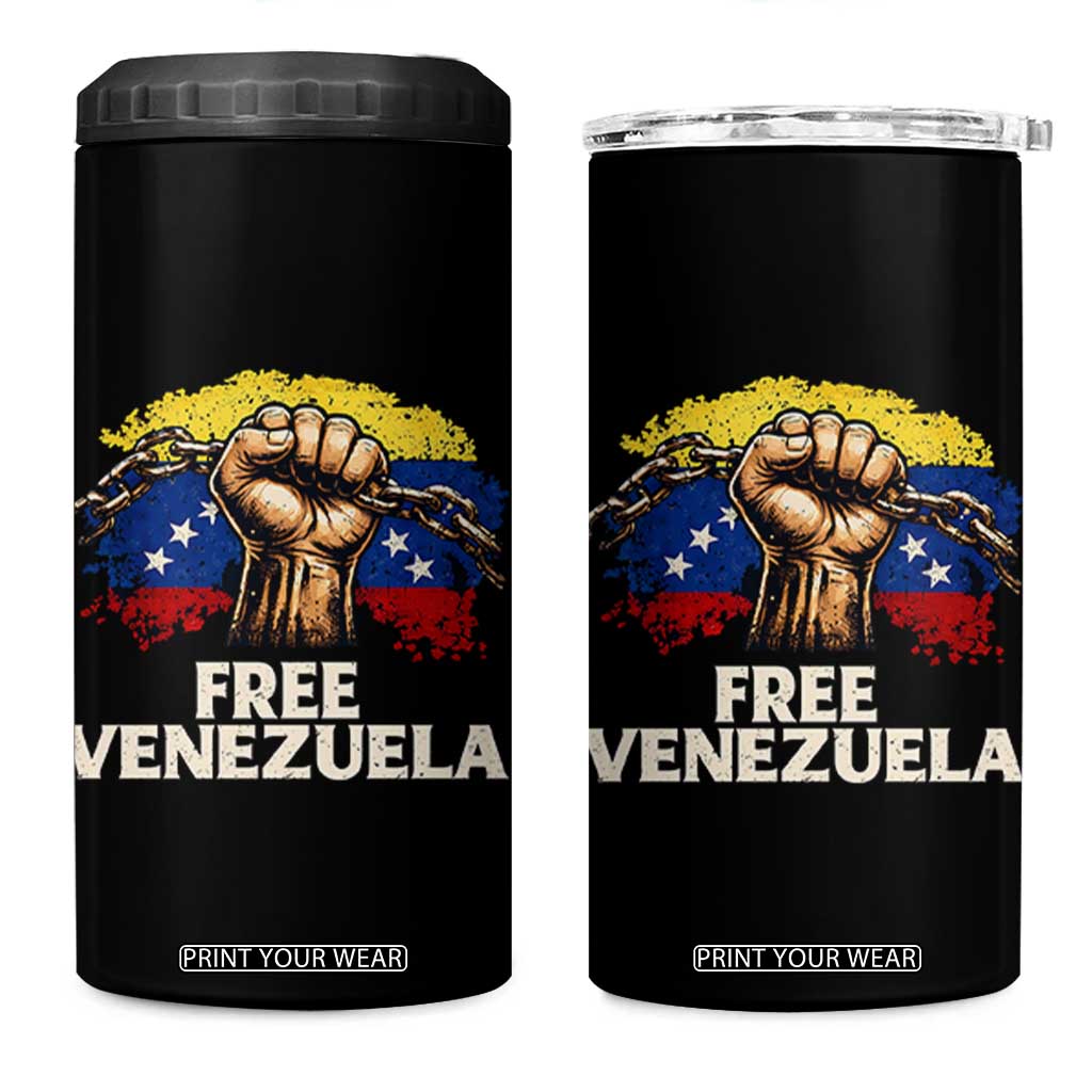 Free Venezuela Flag Chain Breaker 4 in 1 Can Cooler Tumbler Powerful Liberation for Liberation Supporters TS02 One Size: 16 oz Black Print Your Wear