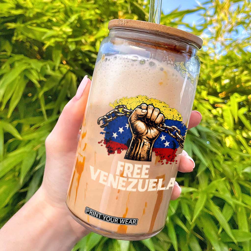 Free Venezuela Flag Chain Breaker Glass Can Powerful Liberation for Liberation Supporters TS02 Black Print Your Wear