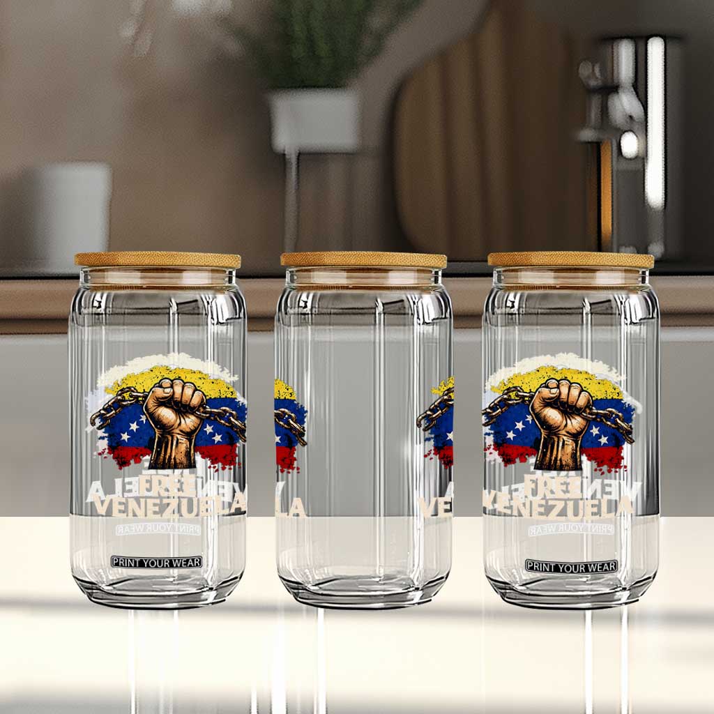 Free Venezuela Flag Chain Breaker Glass Can Powerful Liberation for Liberation Supporters TS02 Print Your Wear