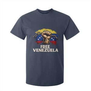 Free Venezuela Flag Chain Breaker T Shirt For Kid Powerful Liberation for Liberation Supporters TS02 Navy Print Your Wear