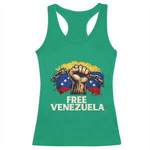 Free Venezuela Flag Chain Breaker Racerback Tank Top Powerful Liberation for Liberation Supporters TS02 Irish Green Print Your Wear