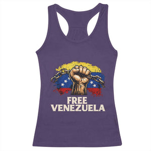 Free Venezuela Flag Chain Breaker Racerback Tank Top Powerful Liberation for Liberation Supporters TS02 Purple Print Your Wear