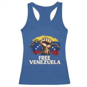 Free Venezuela Flag Chain Breaker Racerback Tank Top Powerful Liberation for Liberation Supporters TS02 Royal Blue Print Your Wear