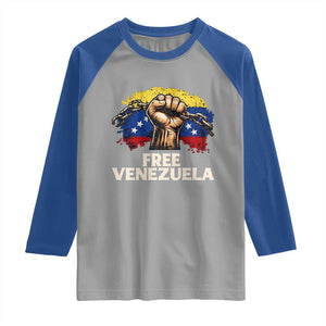 Free Venezuela Flag Chain Breaker Raglan Shirt Powerful Liberation for Liberation Supporters TS02 Sport Gray Royal Print Your Wear