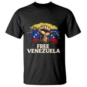 Free Venezuela Flag Chain Breaker T Shirt Powerful Liberation for Liberation Supporters TS02 Black Print Your Wear