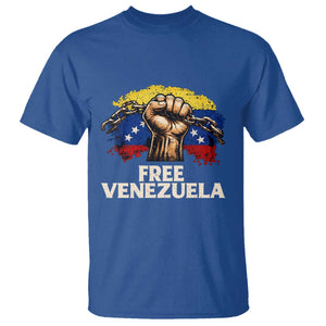 Free Venezuela Flag Chain Breaker T Shirt Powerful Liberation for Liberation Supporters TS02 Royal Blue Print Your Wear