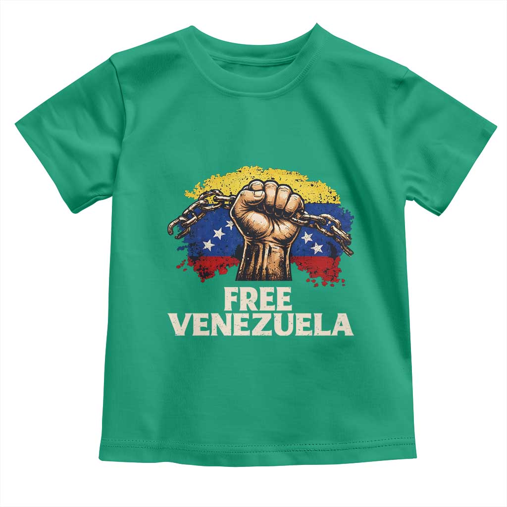 Free Venezuela Flag Chain Breaker Toddler T Shirt Powerful Liberation for Liberation Supporters TS02 Irish Green Print Your Wear