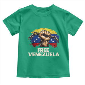 Free Venezuela Flag Chain Breaker Toddler T Shirt Powerful Liberation for Liberation Supporters TS02 Irish Green Print Your Wear