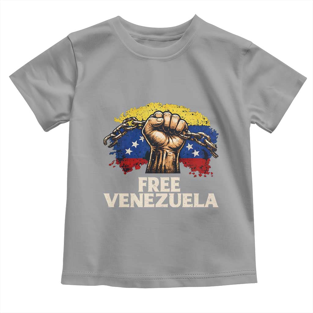 Free Venezuela Flag Chain Breaker Toddler T Shirt Powerful Liberation for Liberation Supporters TS02 Sport Gray Print Your Wear