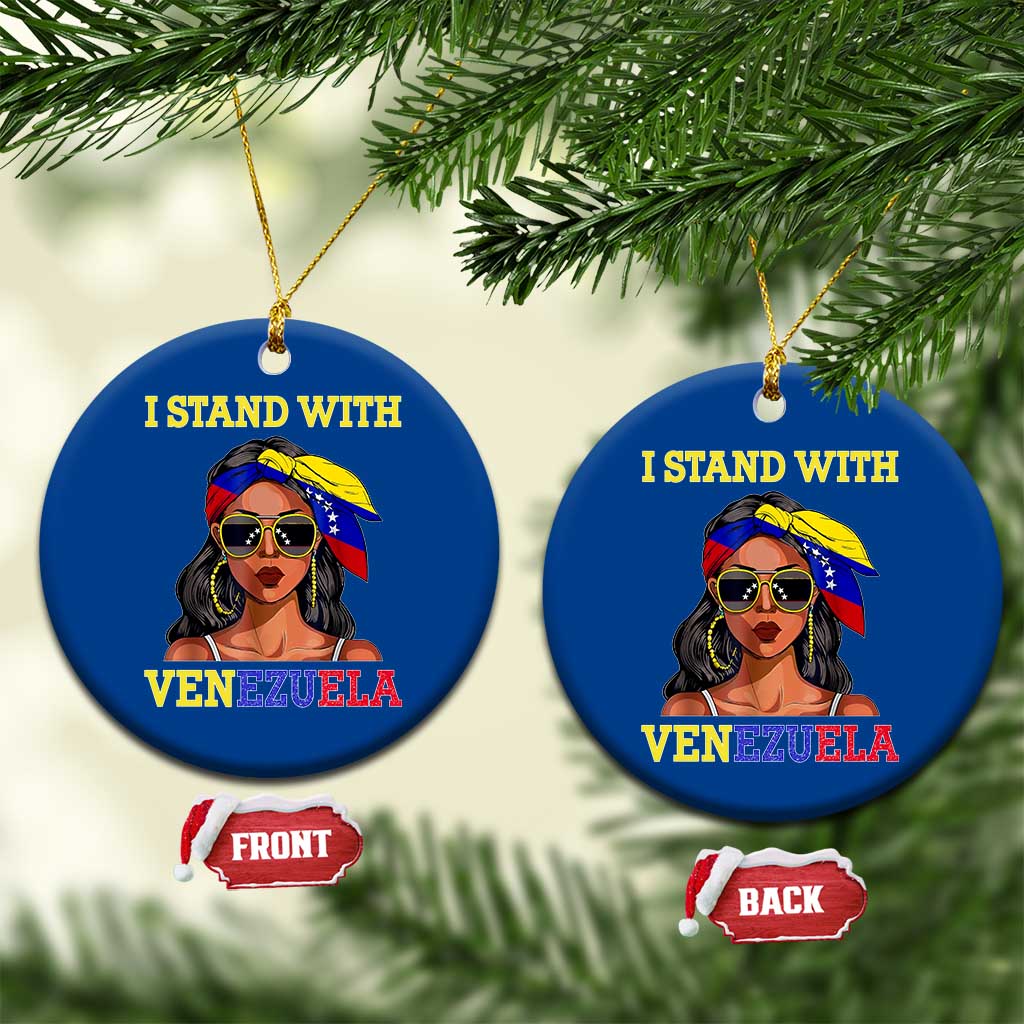 Stand With Venezuela Patriotic Ceramic Ornament Venezuelan Flag Empowering Afro Latina Messy Bun Bandana TS02 1pc Blue Print Your Wear