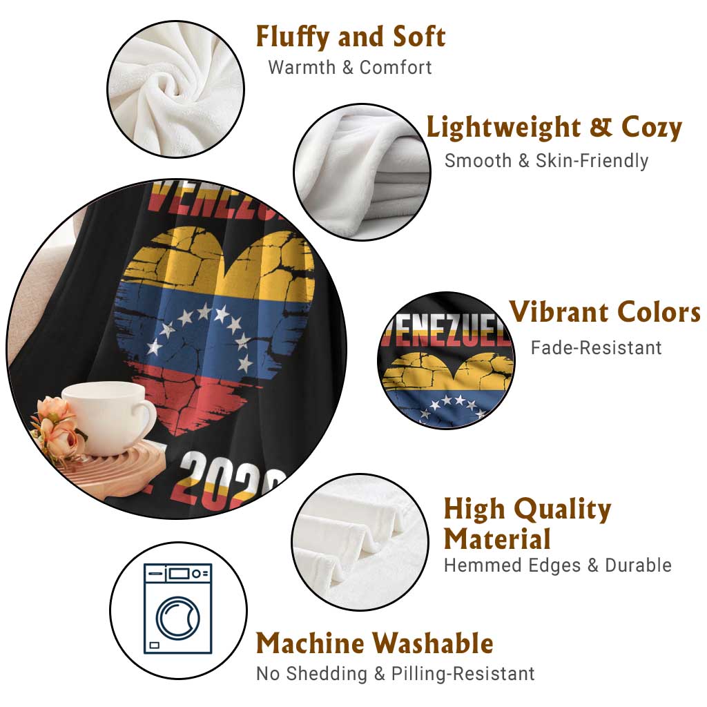 Venezuela Libre 2026 Throw Blanket Venezuelan Flag Heart Freedom and National Pride TS02 Print Your Wear