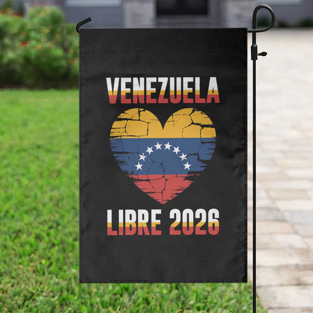 Venezuela Libre 2026 Garden Flag Venezuelan Flag Heart Freedom and National Pride TS02 Print Your Wear