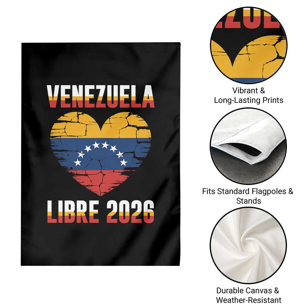Venezuela Libre 2026 Garden Flag Venezuelan Flag Heart Freedom and National Pride TS02 Print Your Wear