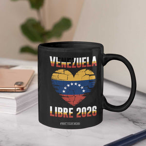 Venezuela Libre 2026 Coffee Mug Venezuelan Flag Heart Freedom and National Pride TS02 Print Your Wear