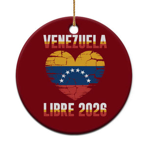 Venezuela Libre 2026 Ceramic Ornament Venezuelan Flag Heart Freedom and National Pride TS02 1pc Red Print Your Wear