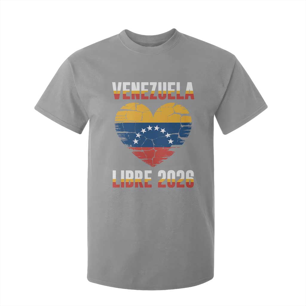 Venezuela Libre 2026 T Shirt For Kid Venezuelan Flag Heart Freedom and National Pride TS02 Sport Gray Print Your Wear