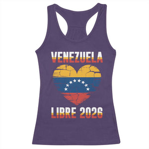 Venezuela Libre 2026 Racerback Tank Top Venezuelan Flag Heart Freedom and National Pride TS02 Purple Print Your Wear
