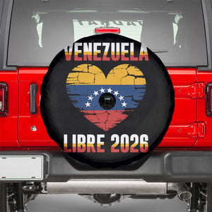 Venezuela Libre 2026 Spare Tire Cover Venezuelan Flag Heart Freedom and National Pride TS02 Black Print Your Wear