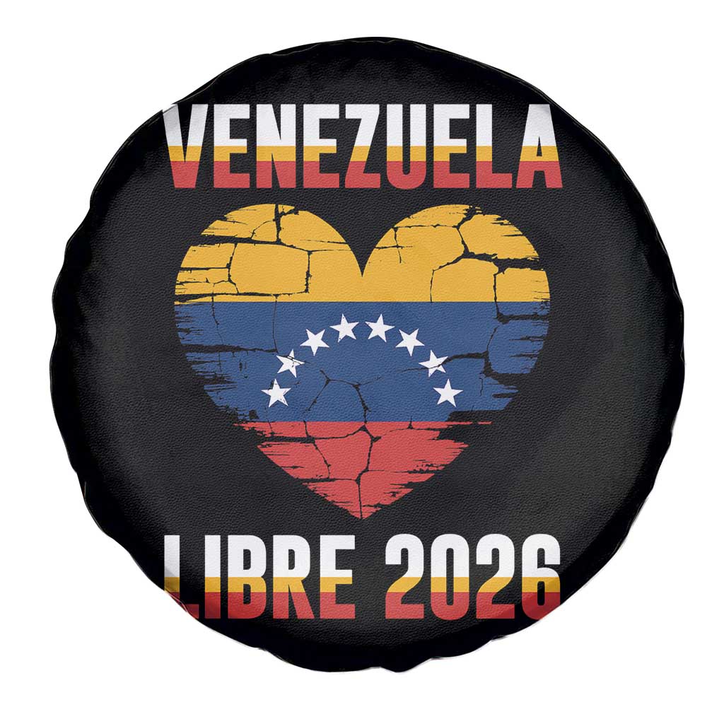 Venezuela Libre 2026 Spare Tire Cover Venezuelan Flag Heart Freedom and National Pride TS02 Print Your Wear