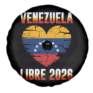 Venezuela Libre 2026 Spare Tire Cover Venezuelan Flag Heart Freedom and National Pride TS02 Print Your Wear