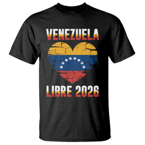 Venezuela Libre 2026 T Shirt Venezuelan Flag Heart Freedom and National Pride TS02 Black Print Your Wear