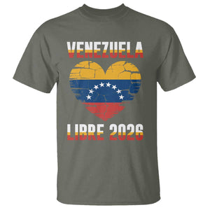Venezuela Libre 2026 T Shirt Venezuelan Flag Heart Freedom and National Pride TS02 Military Green Print Your Wear