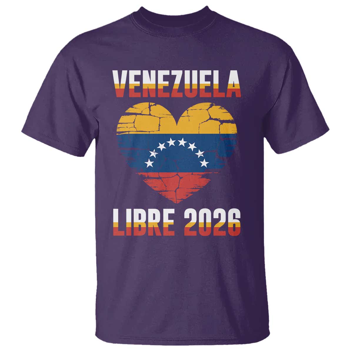 Venezuela Libre 2026 T Shirt Venezuelan Flag Heart Freedom and National Pride TS02 Purple Print Your Wear