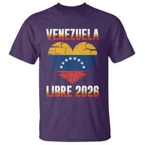 Venezuela Libre 2026 T Shirt Venezuelan Flag Heart Freedom and National Pride TS02 Purple Print Your Wear