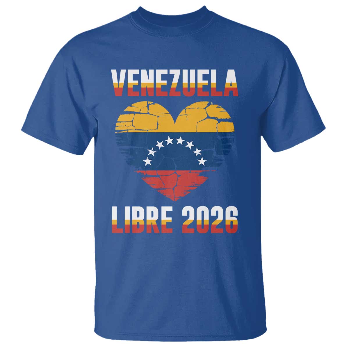 Venezuela Libre 2026 T Shirt Venezuelan Flag Heart Freedom and National Pride TS02 Royal Blue Print Your Wear