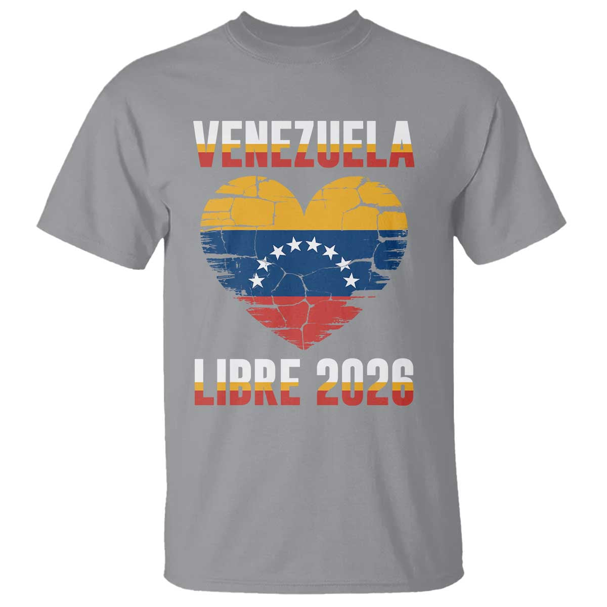 Venezuela Libre 2026 T Shirt Venezuelan Flag Heart Freedom and National Pride TS02 Sport Gray Print Your Wear
