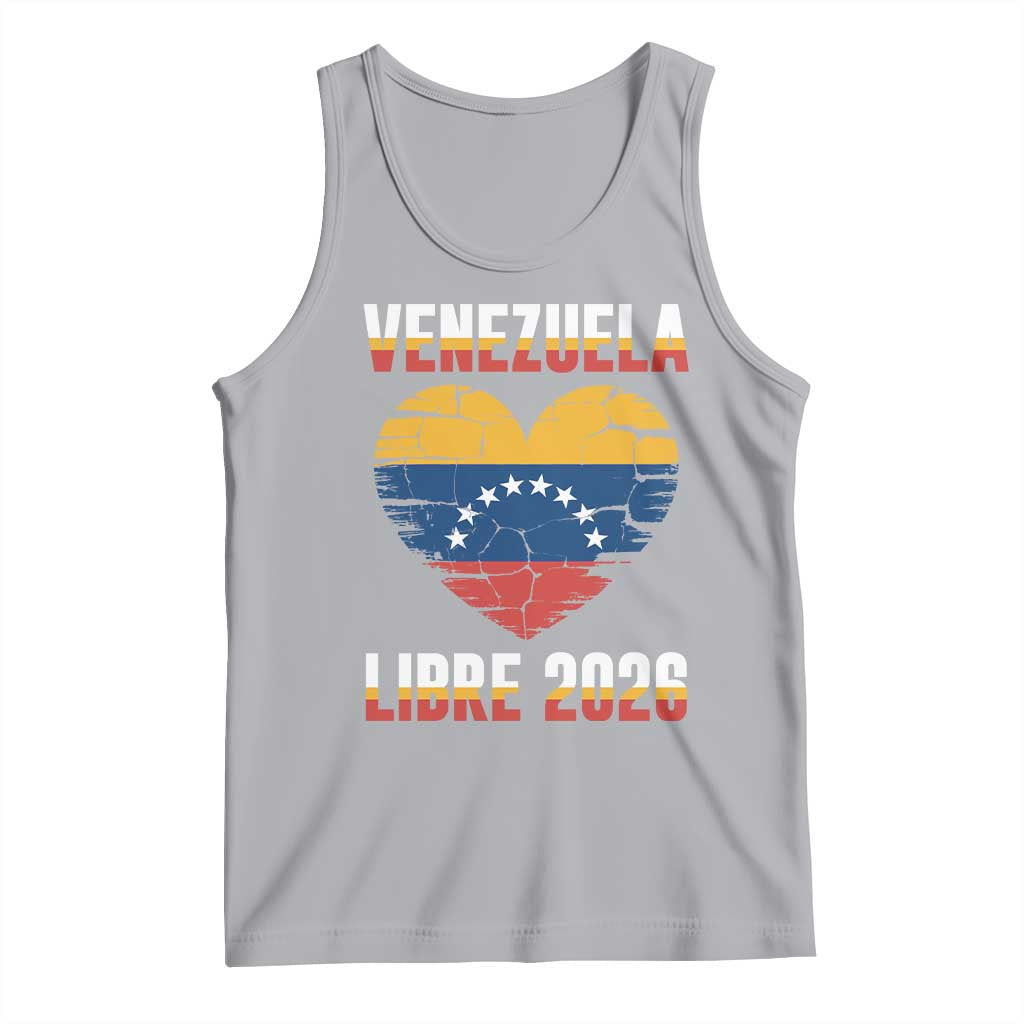 Venezuela Libre 2026 Tank Top Venezuelan Flag Heart Freedom and National Pride TS02 Athletic Heather Print Your Wear