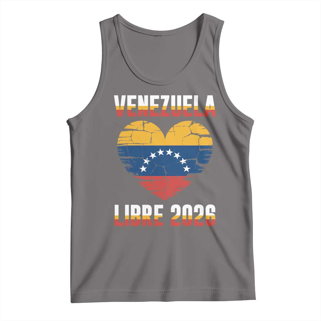 Venezuela Libre 2026 Tank Top Venezuelan Flag Heart Freedom and National Pride TS02 Deep Heather Print Your Wear