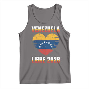 Venezuela Libre 2026 Tank Top Venezuelan Flag Heart Freedom and National Pride TS02 Deep Heather Print Your Wear