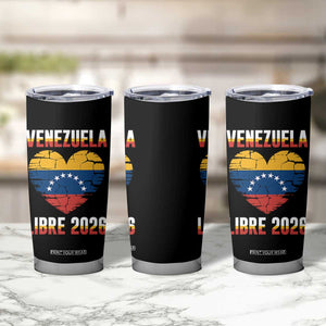 Venezuela Libre 2026 Tumbler Cup Venezuelan Flag Heart Freedom and National Pride TS02 Print Your Wear