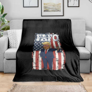 Funny Trump and Maduro Captured Cartoon Graphic Throw Blanket American Flag Dictator Political Satire Meme TS02 Print Your Wear