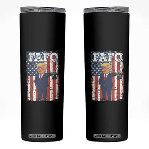 Funny Trump and Maduro Captured Cartoon Graphic Skinny Tumbler American Flag Dictator Political Satire Meme TS02 Black Print Your Wear