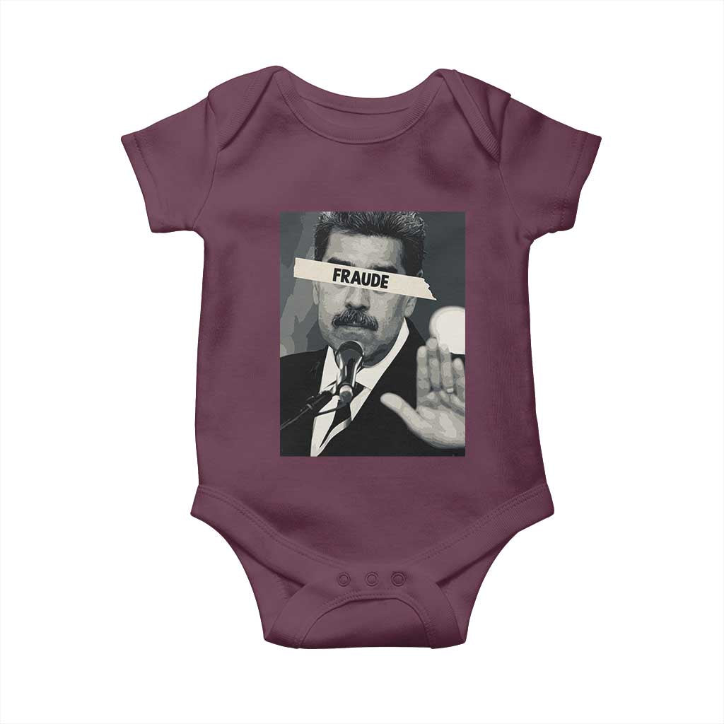Sarcastic Maduro Fraude Baby Onesie Corruption Venezuela Political Satire TS02 Maroon Print Your Wear