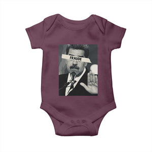 Sarcastic Maduro Fraude Baby Onesie Corruption Venezuela Political Satire TS02 Maroon Print Your Wear