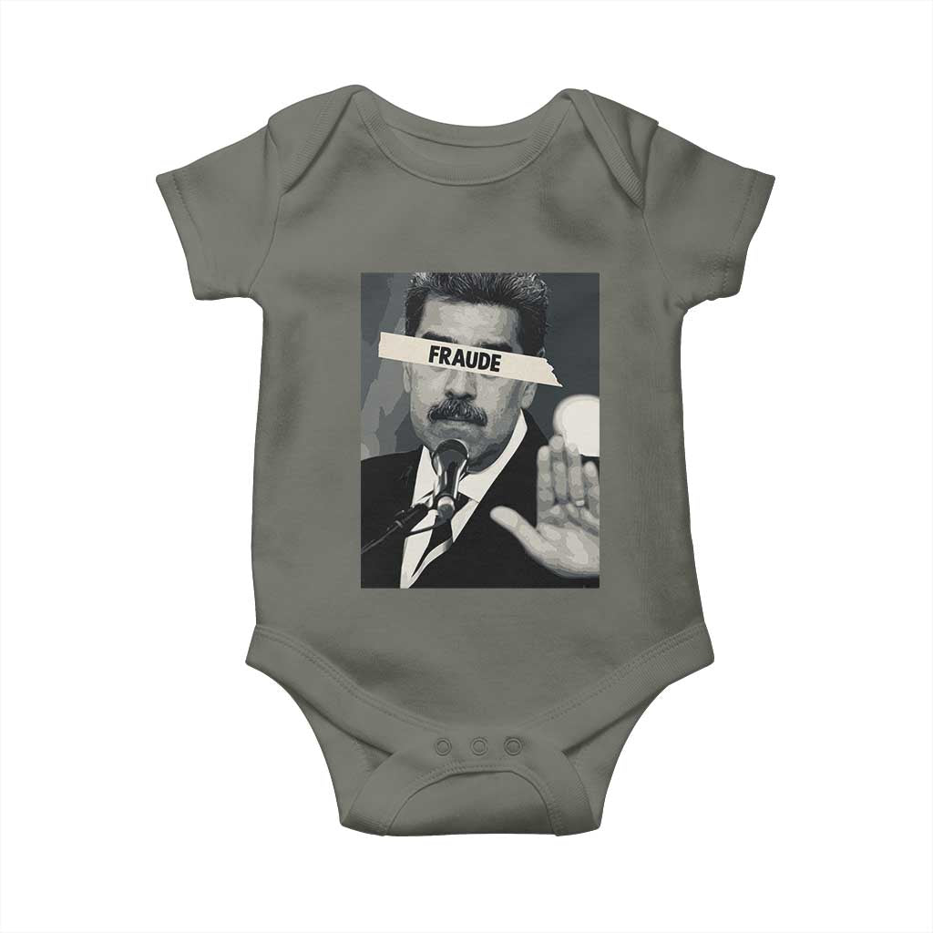 Sarcastic Maduro Fraude Baby Onesie Corruption Venezuela Political Satire TS02 Military Green Print Your Wear