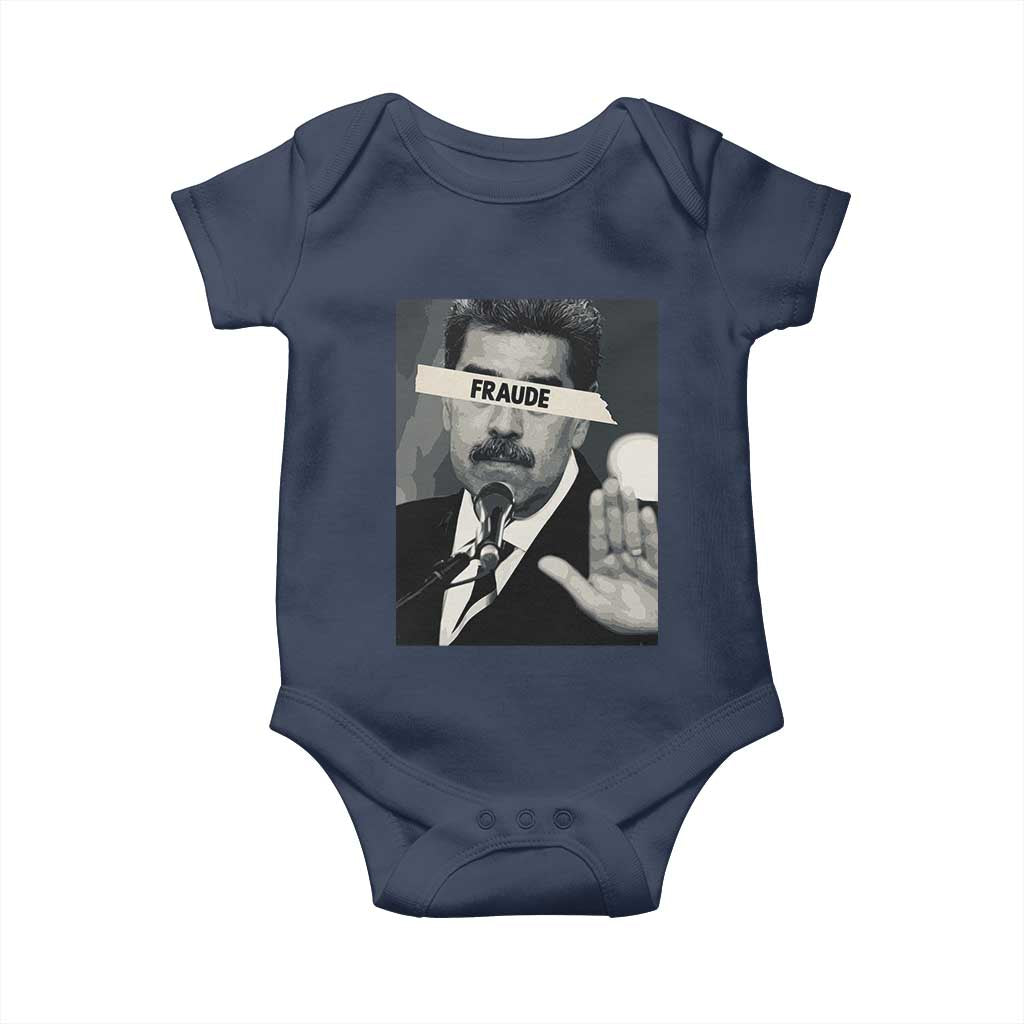 Sarcastic Maduro Fraude Baby Onesie Corruption Venezuela Political Satire TS02 Navy Print Your Wear