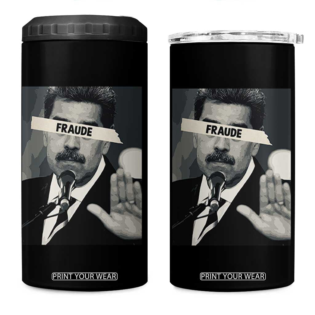 Sarcastic Maduro Fraude 4 in 1 Can Cooler Tumbler Corruption Venezuela Political Satire TS02 One Size: 16 oz Black Print Your Wear